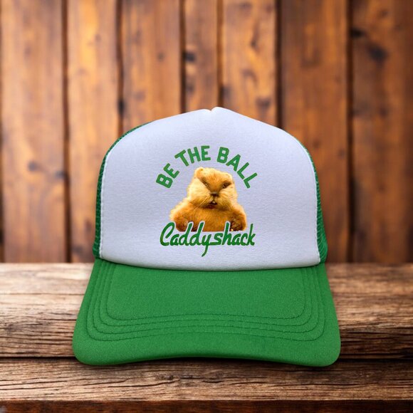 Caddyshack Mens Trucker Hat Green Snapback Bill Murray 1980 Golf Retro Ball Cap - Picture 1 of 4